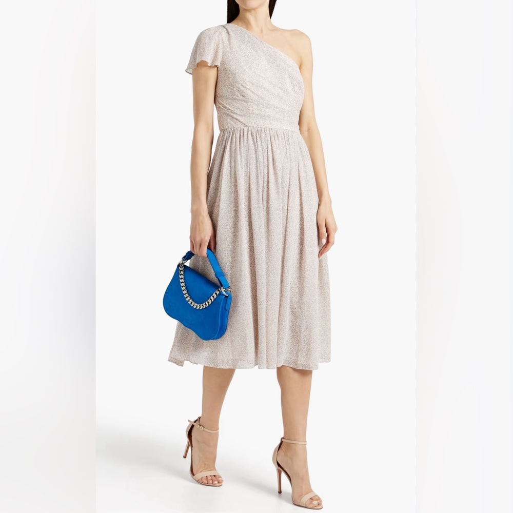 Mikael Aghal One Shoulder Floral Print Dress